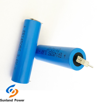 Голубая LiSOCl2 батарея батареи ER14505S 3.6V 1.8AH высокотемпературная