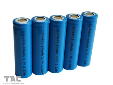 Батарея АА 3.7В 14500 перезаряжаемые иона лития цилиндрическая для солнечного