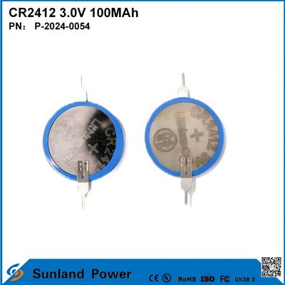 CR2412 3.0V 100MAH Li-MnO2 аккумулятор Долгое время службы