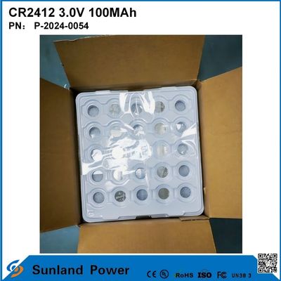 CR2412 3.0V 100MAH Li-MnO2 аккумулятор Долгое время службы