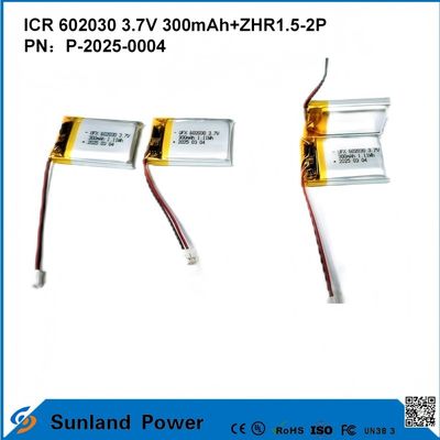 602030 3.7V 300mAh + ZHR1.5-2P Батарея от ультратонкого дизайна Гибкая совместимость для различных небольших умных устройств Bluetooth наушники носимые устройства и портативное медицинское оборудование