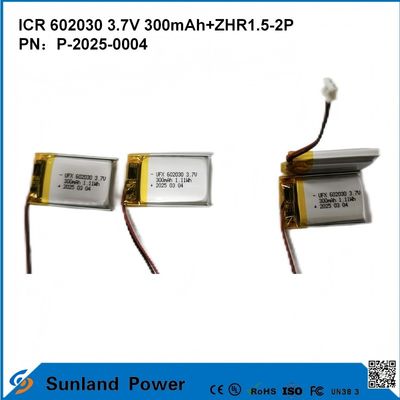602030 3.7V 300mAh + ZHR1.5-2P Батарея от ультратонкого дизайна Гибкая совместимость для различных небольших умных устройств Bluetooth наушники носимые устройства и портативное медицинское оборудование