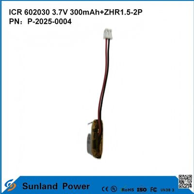 602030 3.7V 300mAh + ZHR1.5-2P Батарея от ультратонкого дизайна Гибкая совместимость для различных небольших умных устройств Bluetooth наушники носимые устройства и портативное медицинское оборудование