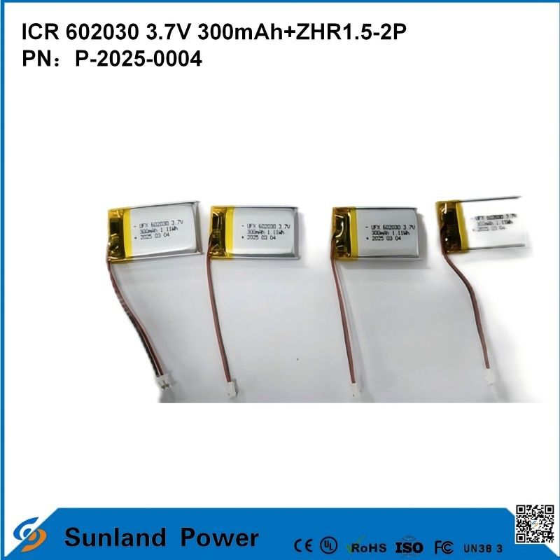 602030 3.7V 300mAh + ZHR1.5-2P Батарея от ультратонкого дизайна Гибкая совместимость для различных небольших умных устройств Bluetooth наушники носимые устройства и портативное медицинское оборудование