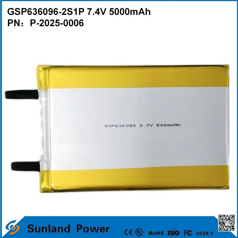 Перезаряжаемая литий-ионная батарея GSP636096-2S1P 7.4V И 5000mAh Для электростанций Внешние электронные устройства Фонарик Освещение Малое электронное оборудование