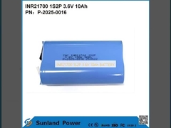 INR21700 1S2P 3,6V 10Ah батарея
