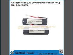 ICR18650 1S1P 3.7V 2600MAH + Кабель (ЧЕРНЫЙ ПВХ)